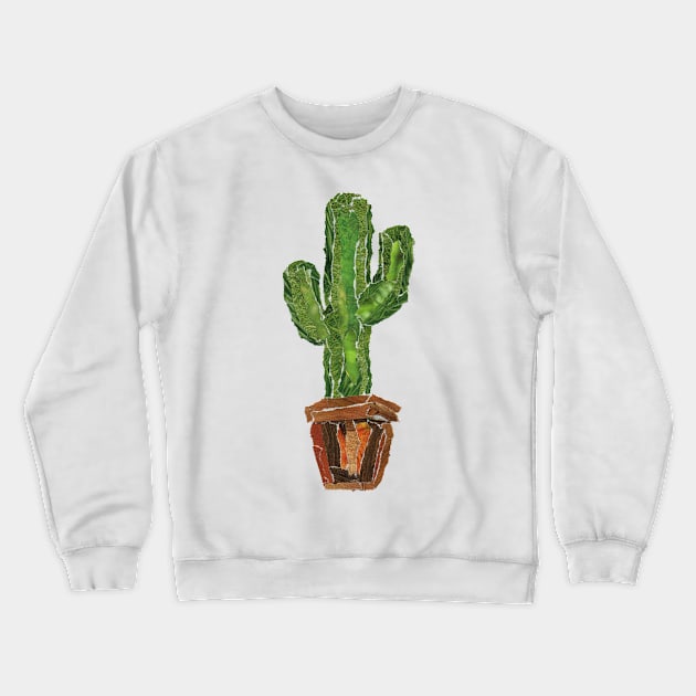 Saguaro Cactus Collage Crewneck Sweatshirt by JenPolegattoArt